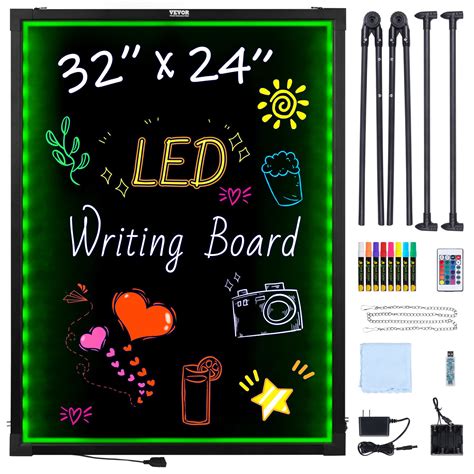 Vevor Led Message Writing Board 32x24 Illuminated Erasable Lighted