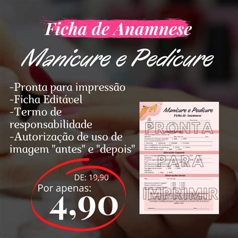 Ficha De Anamnese Manicure E Pedicure Natacha Mendanha Hotmart