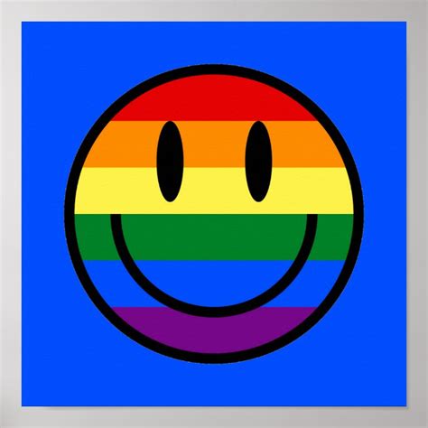 Rainbow Smiley Face Poster Zazzle