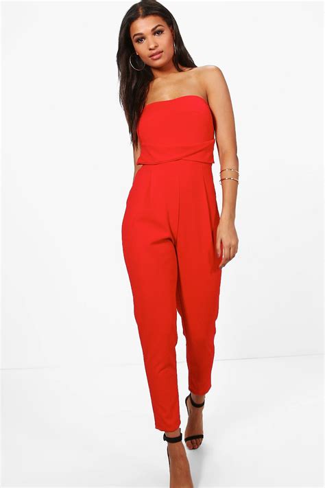 bandeau tailored woven slim fit jumpsuit fitted jumpsuit jumpsuits for women jumpsuit