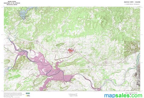 Sequoyah County Ok Topo Wall Map By Marketmaps Mapsales