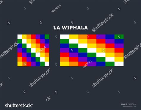 El Wiphala Emblema Cuadrado Bandera Para Vector De Stock Libre De