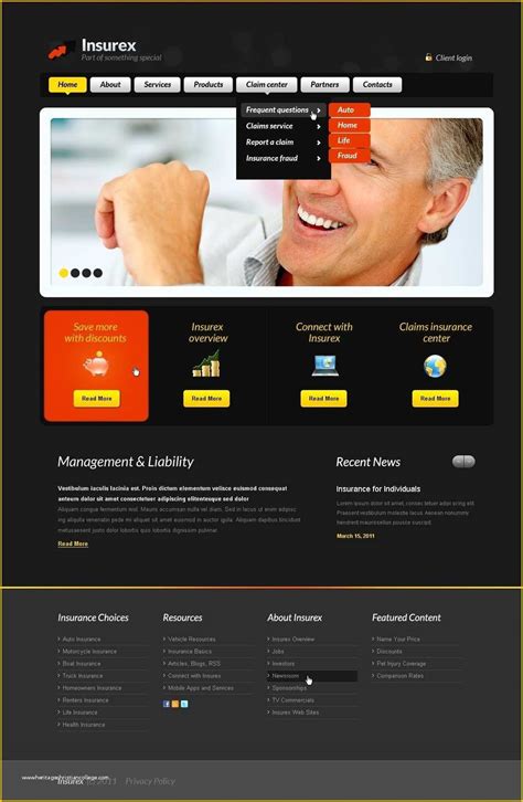 Successful insurance agencies have exceptional websites. Life Insurance Website Templates Free Download Of Insurance Website Template Web Design ...