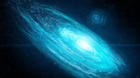 Sky With Bright Blue Galaxy With Background Of Black Sky HD Galaxy