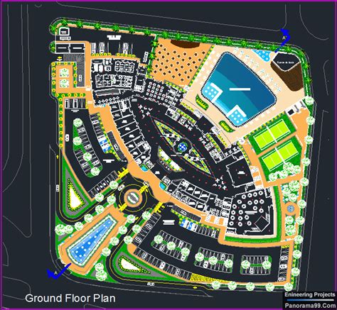 E 804 Hotels 5 Stars Hotel Architectural Drawings In Autocad Dwg