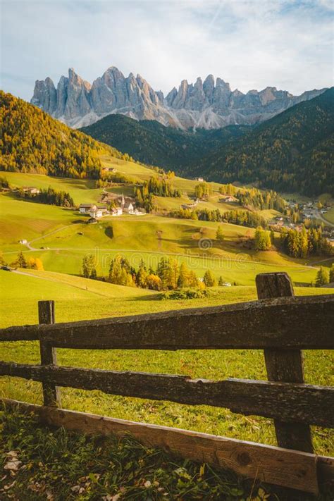Val Di Funes In The Dolomites At Sunset South Tyrol Italy Stock Photo