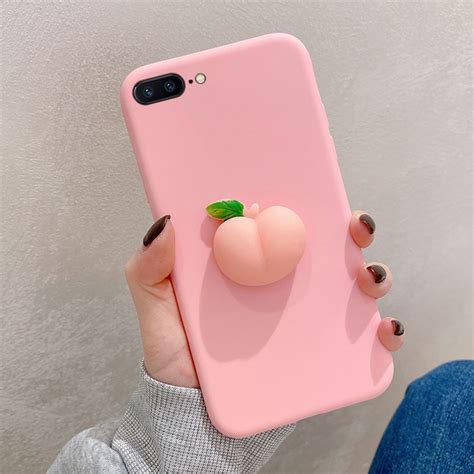 Cute Pink Peach Stress Reliever Phone Case Xiaomi Mi A1 A2 A3 Poco M3 X3 Nfc Note 10 Lite 10t
