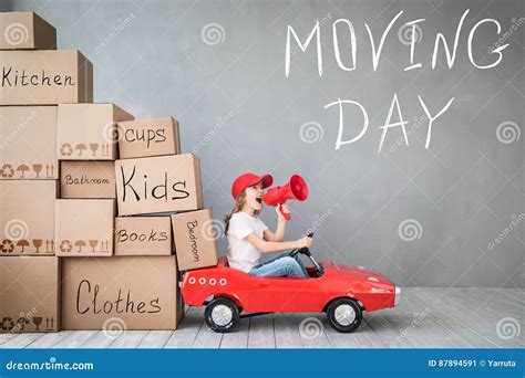 Child New Home Moving Day House Concept Stock Image Image Of Copy
