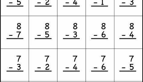 math facts subtraction worksheet