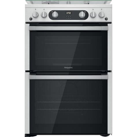 Hotpoint 60cm Double Oven Gas Cooker Stainless Steel Hdm67g0c2cx