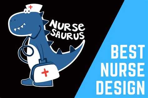 nurse saurus graphic by design hub · creative fabrica