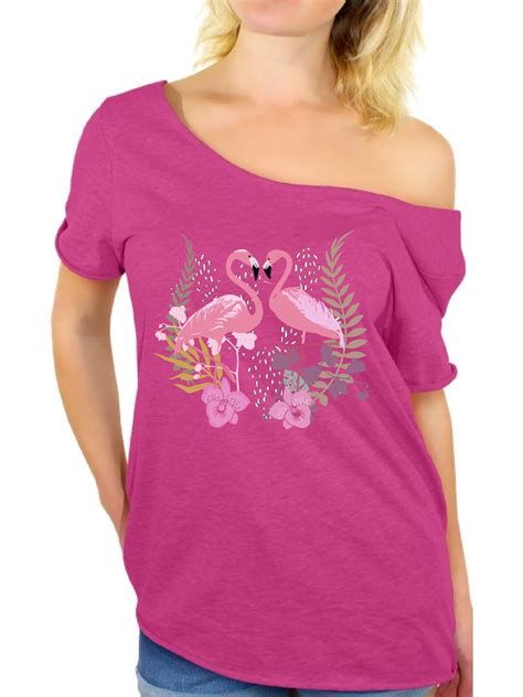Awkward Styles Flamingo Love Off The Shoulder Tshirt For Women Summer