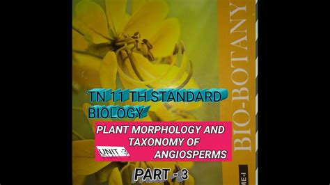 Tn 11 Th Biology Classesunit 3plant Morphology And Taxonomy Of