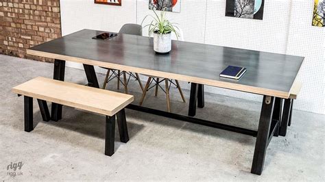 Place your plywood over a tabletop or countertop. A-Frame Table - Zinc & Plywood Top