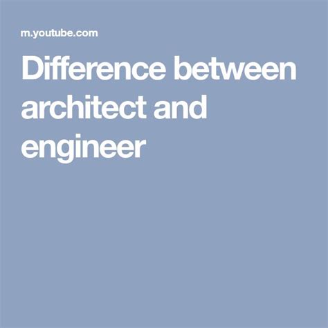 Difference Between Architect And Engineer Architect Engineering