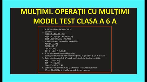 Test Multimi Finite Si Infinite Clasa A A Matematica Operatii Cu Hot Sex Picture