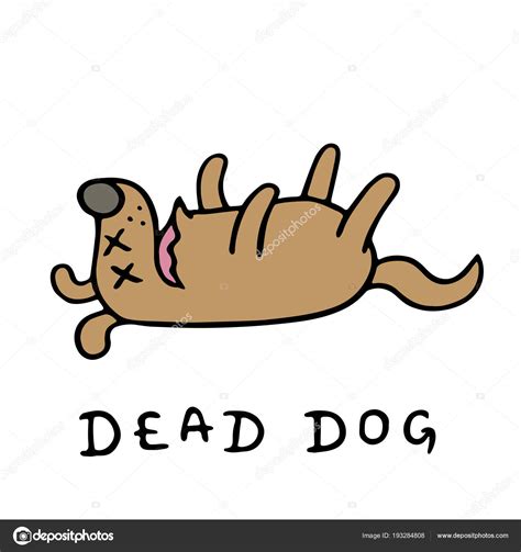 Poor Dead Dog Vector Illustration — Stock Vector © Likozor 193284808