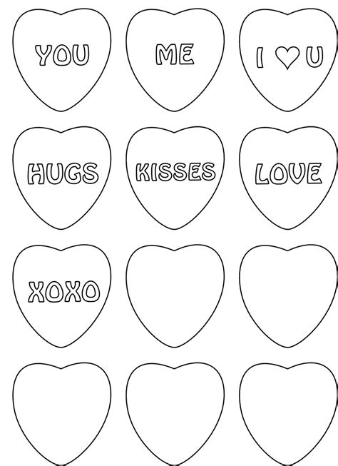 Printable Template Conversation Hearts Printable Word Searches