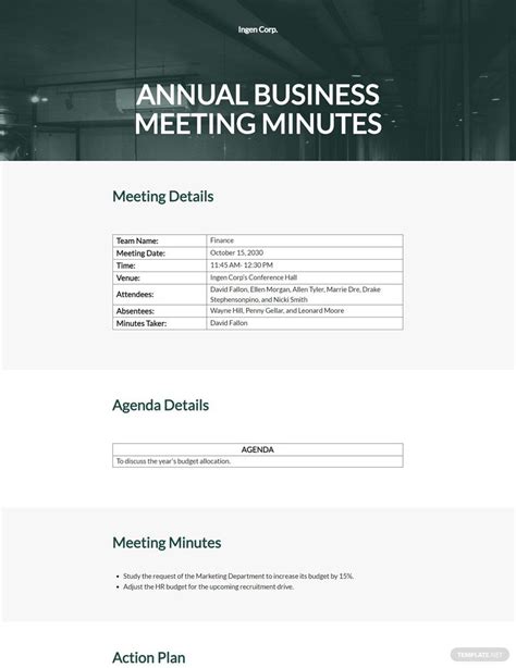 Annual Meeting Minutes Template Pdf Word Google Do Vrogue Co