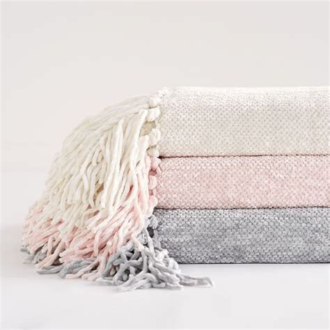 chenille fringe throw blanket pbteen