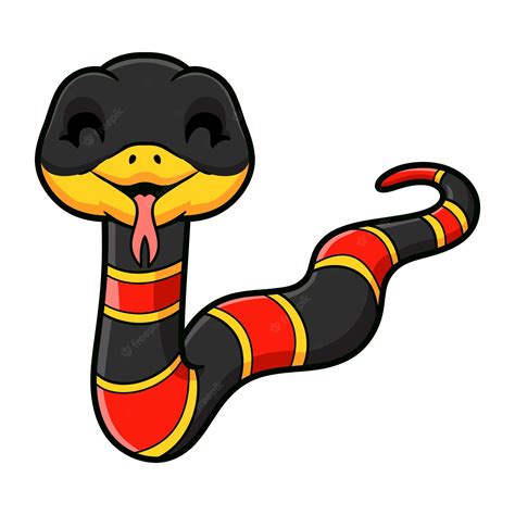 Premium Vector Cute Happy Coral Snake Cartoon