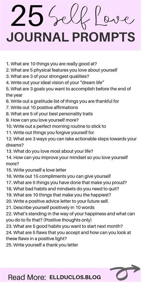 25 Journal Prompts For Self Love And Confidence Building Journal Writing Prompts Journal