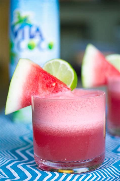 It also has up to 5 times less sugar than the commercially available concoctions marketed as invigorating. Watermelon Coconut Cocktail Recipe | We are not Martha