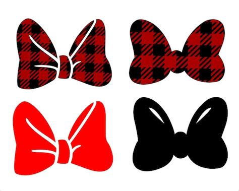 SVG DXF PNG Minnie Mouse Bow Clipart Layared Minnie Mouse Etsy