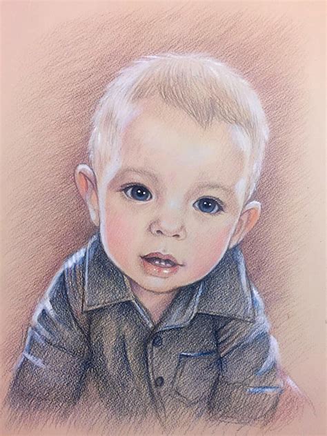 Custom Color Pencil Portrait From Your Photo Personalized Pencil
