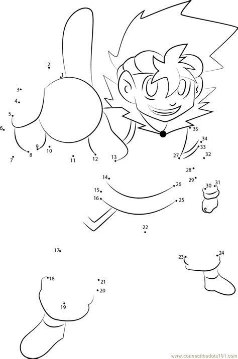 Harubaru Hinode dot to dot printable worksheet - Connect The Dots