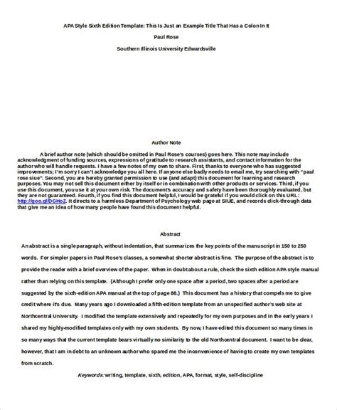 8+ APA Format Examples | Free & Premium Templates