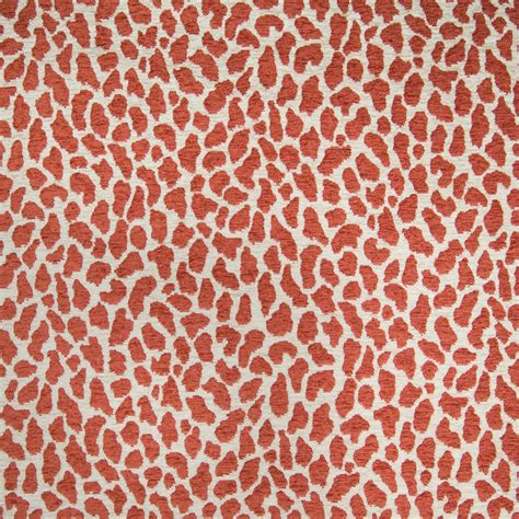 Guava Red Animal Print Chenille Upholstery Fabric By The Yard G5780
