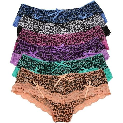 Tobeinstyle Women S Pack Of 6 Lace Accents Hipster And Bikini Panties