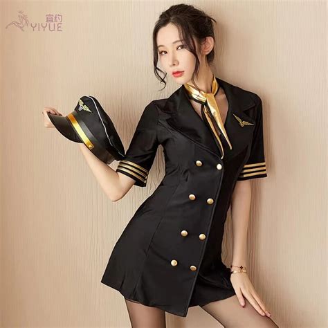 5 Piece Set Uniform Temptation Sexy Lingerie Airline Stewardess