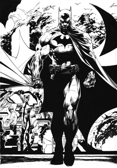 Jim Lee Pencils Inked Comic Art Batman Comic Art Comic Art Batman