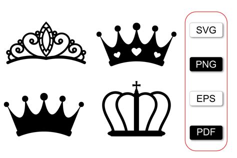 Crown Svg Silhouette Crown Eps Vector Graphic By Xcreativesdesign