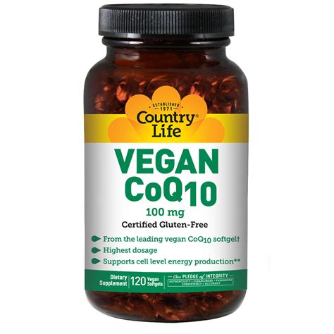 Country Life Coq10 100 Mg 120 Vegetarian Softgels Holly Hill Vitamins