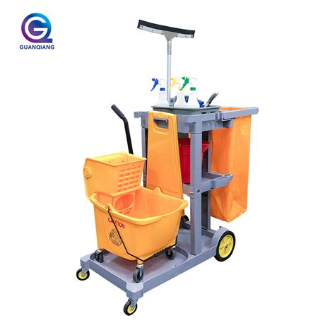 Multipurpose Plastic Hotel Hospital Housekeeping Maid Janitor Cart