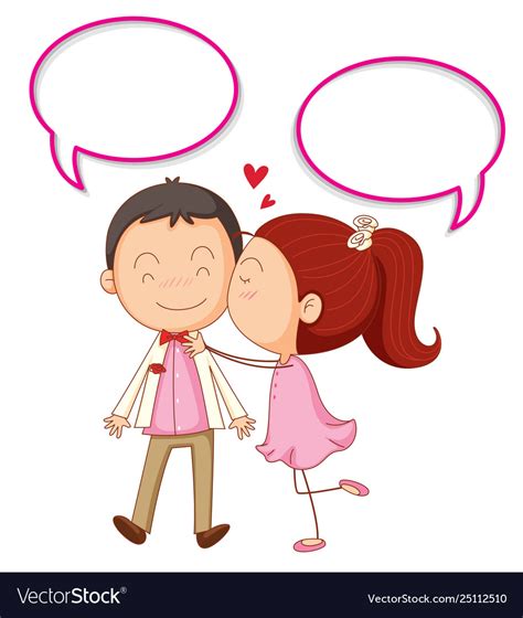 Couple With Speech Bubbles Royalty Free Vector Image
