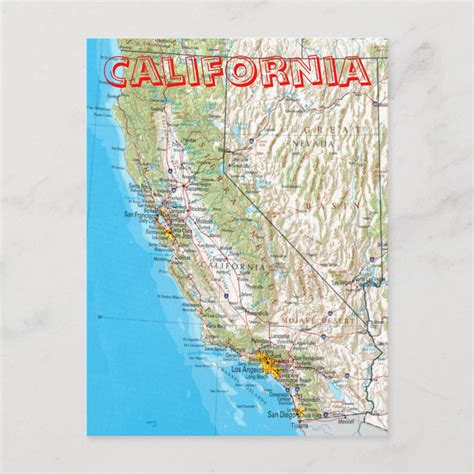 California Map Postcard Zazzle