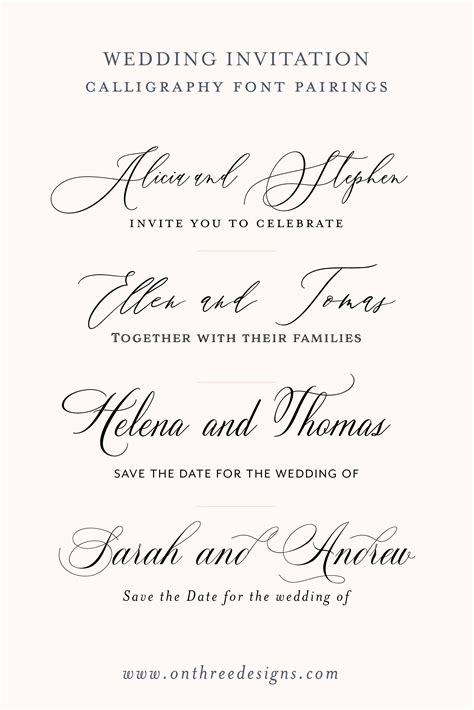 Calligraphy Wedding Fonts Wedding Invitation Fonts Invitation Fonts