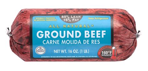 All Natural 85 Lean15 Fat Lean Ground Beef Roll 1lbs Fresh