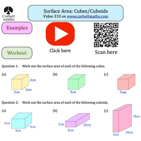 Surface Area Cubecuboid Textbook Exercise Corbettmaths