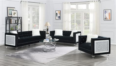 Harbur Black Velvet Sofa And Loveseat Cb Furniture