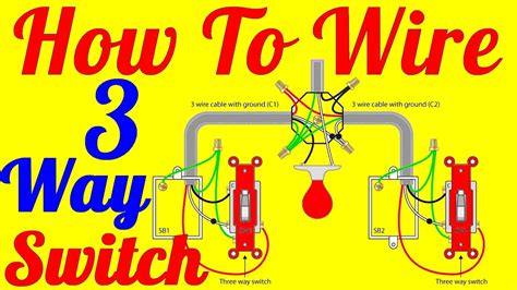 How To Wire 3 Way Switch Wiring Diagrams Youtube