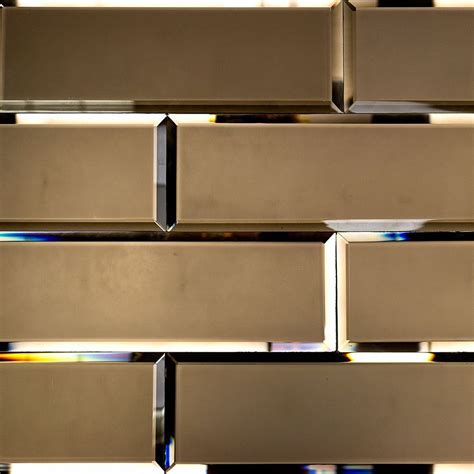 Bronze Beveled 4x12 Mirror Tile Mirror Tiles Glass Subway Tile
