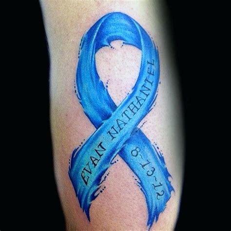 Awareness ribbon with heart tattoo idea. The 80 Best Cancer Ribbon Tattoos for Men | Improb
