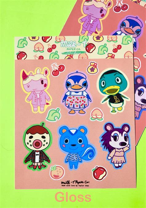 Trendy Animal Crossing Sticker Sheet Matte Sticker Sheet Etsy