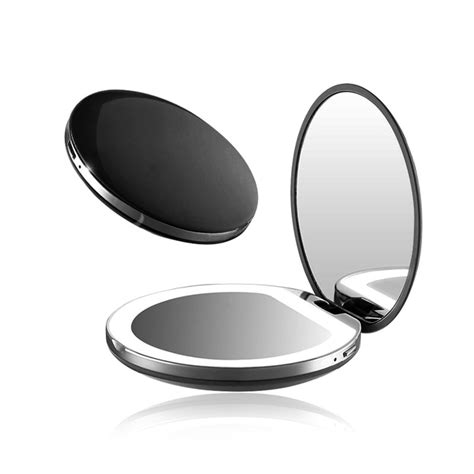 1x3x Magnifying Lighted Makeup Mirror Light Mini Round Portable Led Make Up Mirror Usb