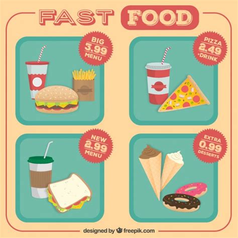 Imagenes de cucharas y tenedores. Fast-food Offre Menu | Vecteur Gratuite